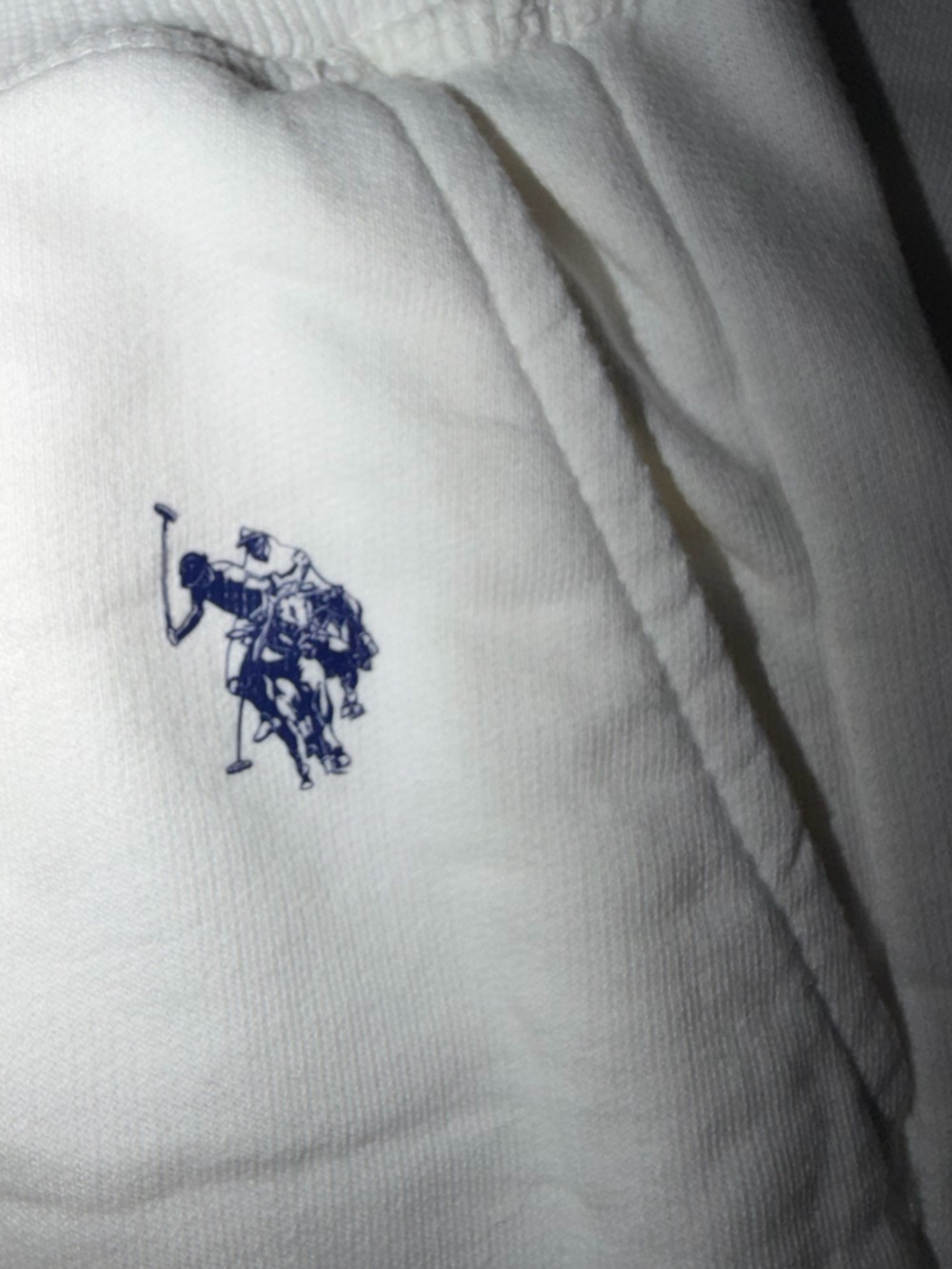 U.S. Polo Assn. White Athletic sweatpants with Blue Drawcord - Picture 2 of 5